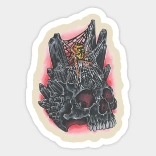 Black Crystal Skull Sticker